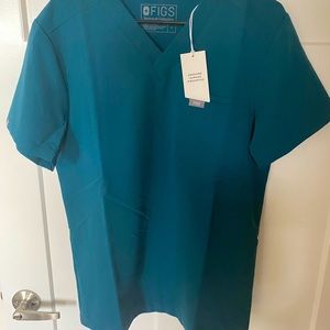 Figs scrub top, medium, Caribbean Blue